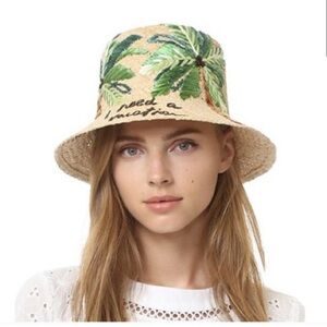 Kate Spade I need a vacation wicker hat